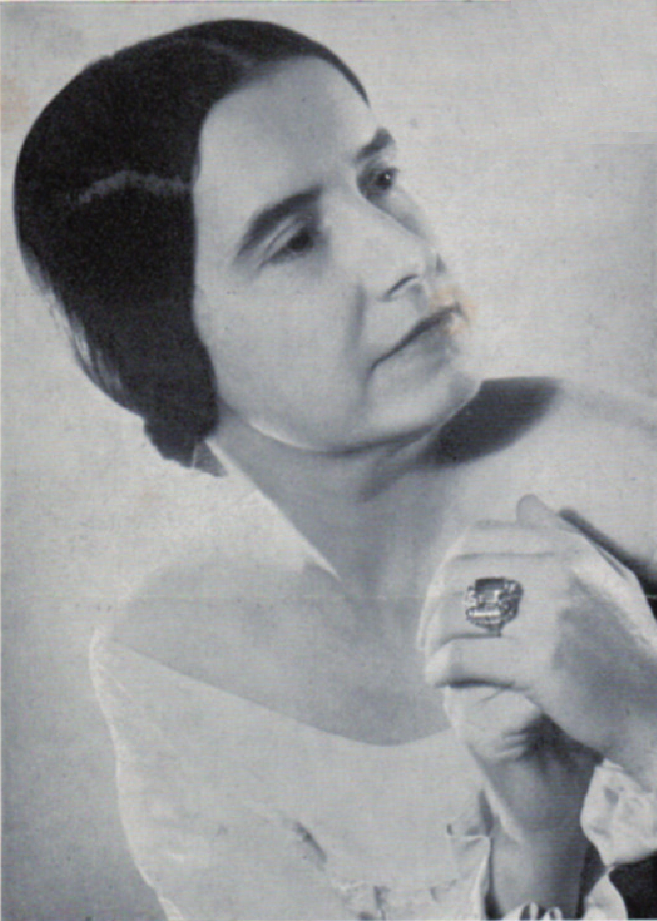 Anna-Maria AUGENSTEIN, portrait devant dater du début des années 1950: le portrait provient d'un insert avec une liste de ses concerts entre 1948 et 1952, cliquer pour une vue agrandie
