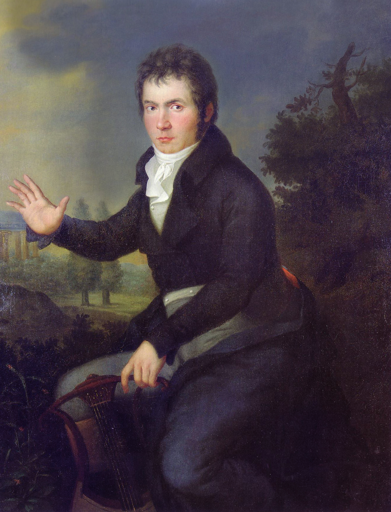 portrait de BEETHOVEN, peint par Joseph Willibrord Mähler (1778-1860) en 1804 ou 1805, cliquer pour voir l'original