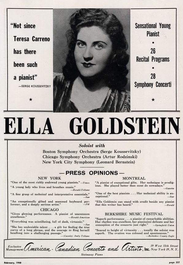 Ella Goldstein vers 1948