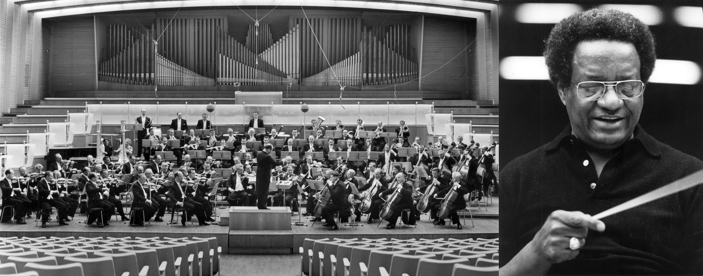 L'Orchestre Symphonique de la Radio de Hesse dans la salle d'émission de la radio à Francfort (Funkhaus am Dornbusch) et Dean DIXON