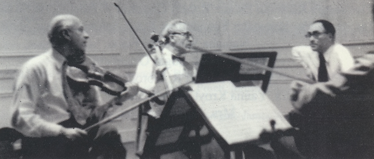 Joseph ROISMAN, violon, Mischa SCHNEIDER, violoncelle, Artur BALSAM, piano en 1949 lors des répétitions pour ce trio