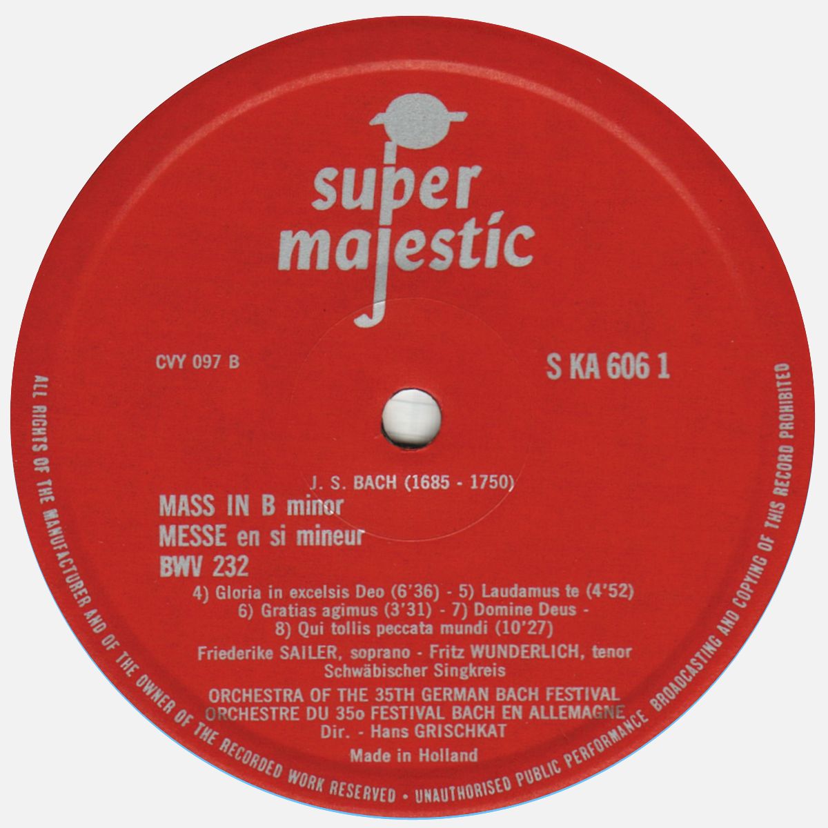 Super Majestic SM KA 606, étiquette 2e face, cliquer pour une vue agrandie