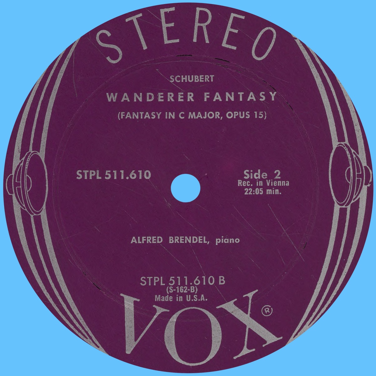 Étiquette verso du disque VOX STPL 511.610