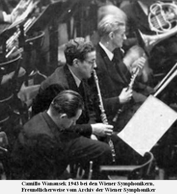 Wanausek 1943 bei den Wiener Symphonikern, Freundlicherweise vom Archiv der Wiener Symphoniker