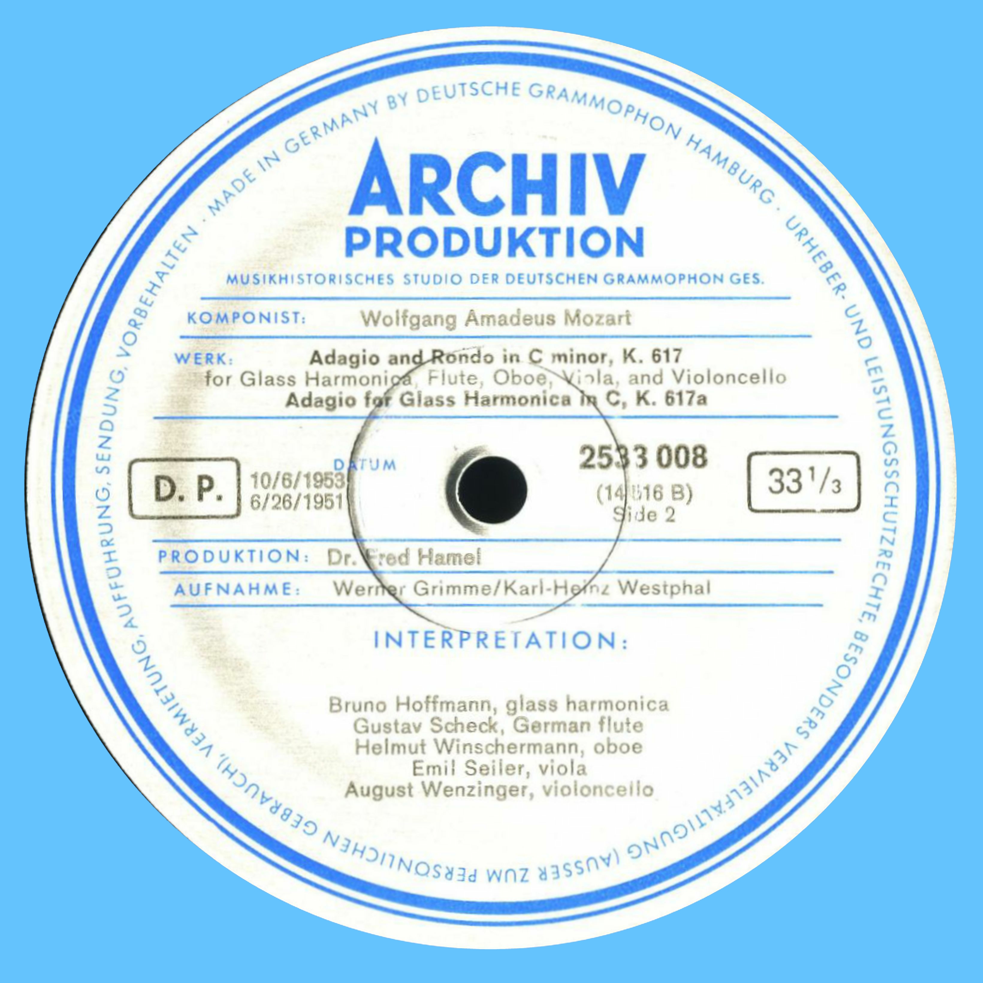 ArchProd 2533 008 Mozart KV 617 Label